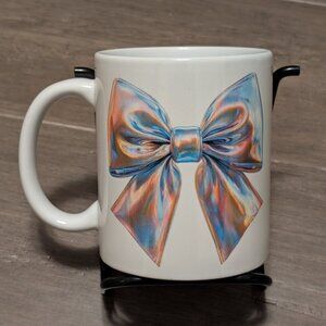Iridescent Bow Mug, 11 oz, NEW